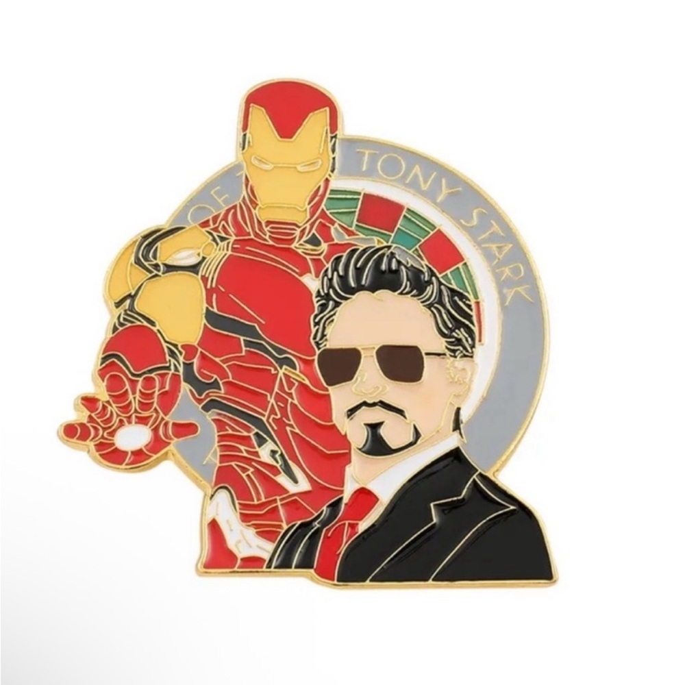 Iron Man and Tony Stark Enamel Pin. Iron Man Glow In The Dark Iron Man Pin.